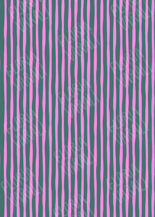 Patas rectas rayas verde/fucsia