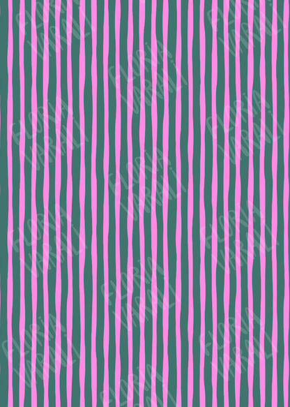 Patas rectas rayas verde/fucsia