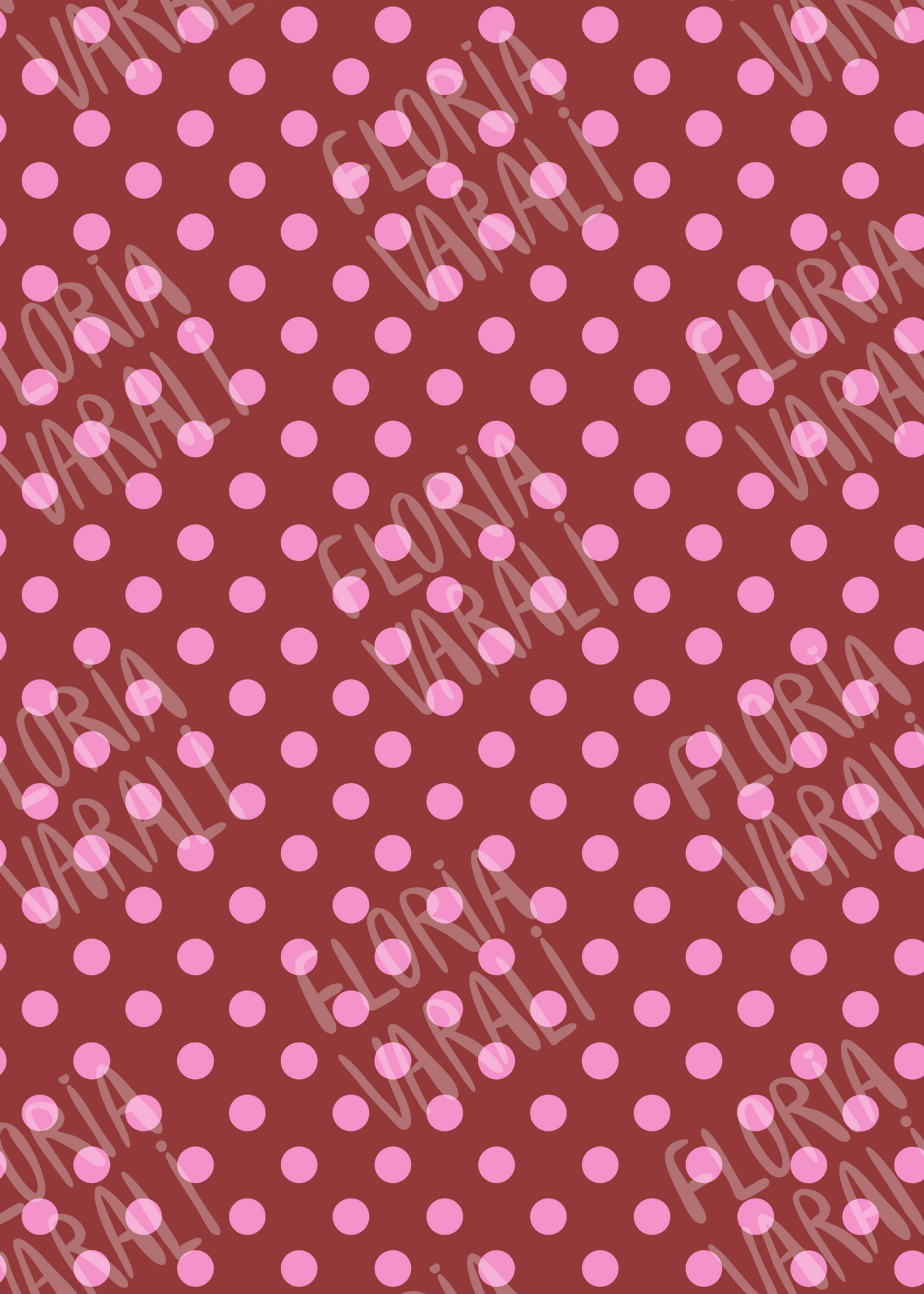 Patas rectas fondo rojizo/lunares rosados
