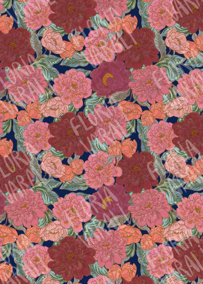 Patas rectas flores vintage