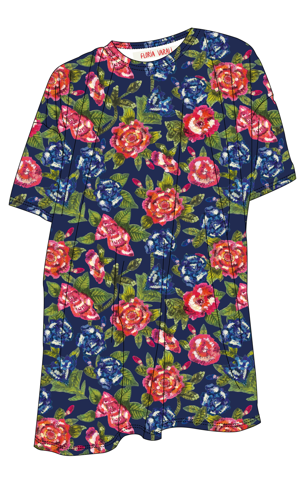 Maxi polera Peonía