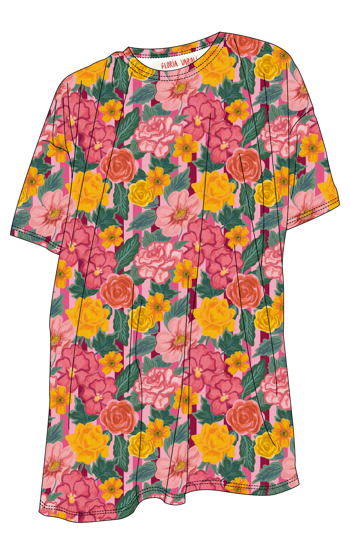 Maxi polera Rosas